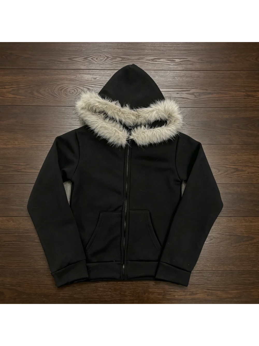 2026 Neuer Herbst- und Winter-Kapuzenpullover im Spicy-Girl-Stil mit Kurzschluss, Slim Fit, Reißverschluss und Kunstfellkragen im Y2K-Street-Trend-Design