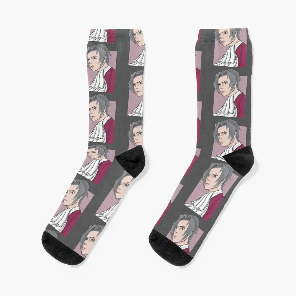 

Miles Edgeworth Portrait Socks Antiskid soccer kids Men Socks Women's