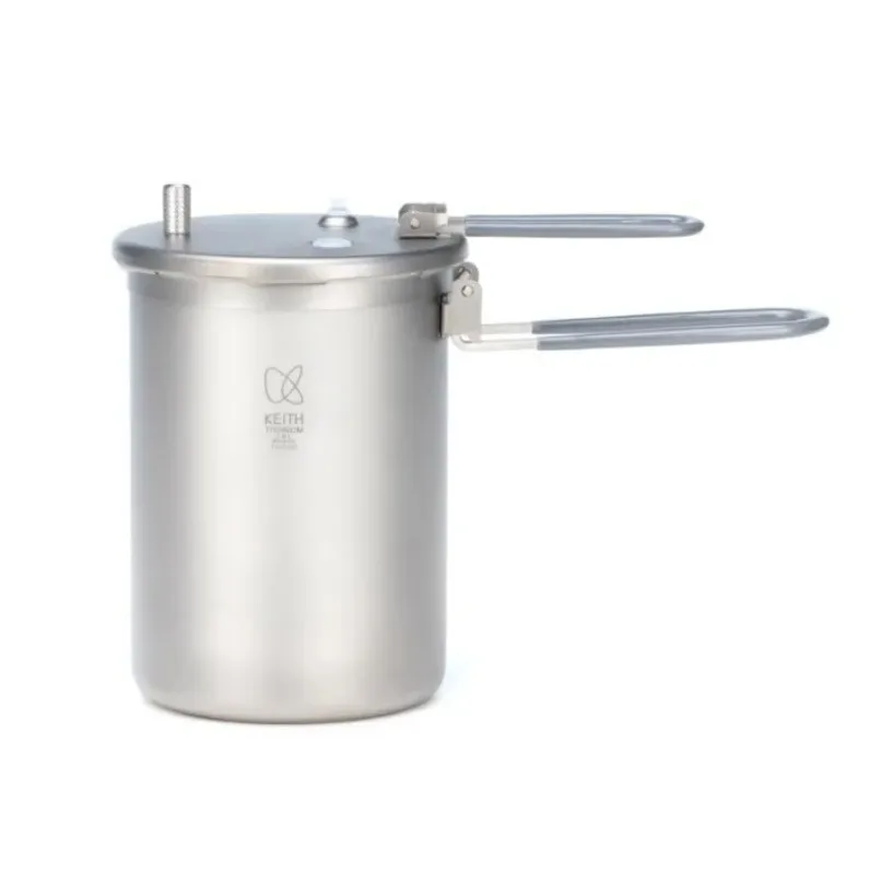Keith Ti6302 Ultralight Pure Titanium Camping Mini Pressure Cooker for Outdoor Single Person High-Altitude Pressure Cooker 6302