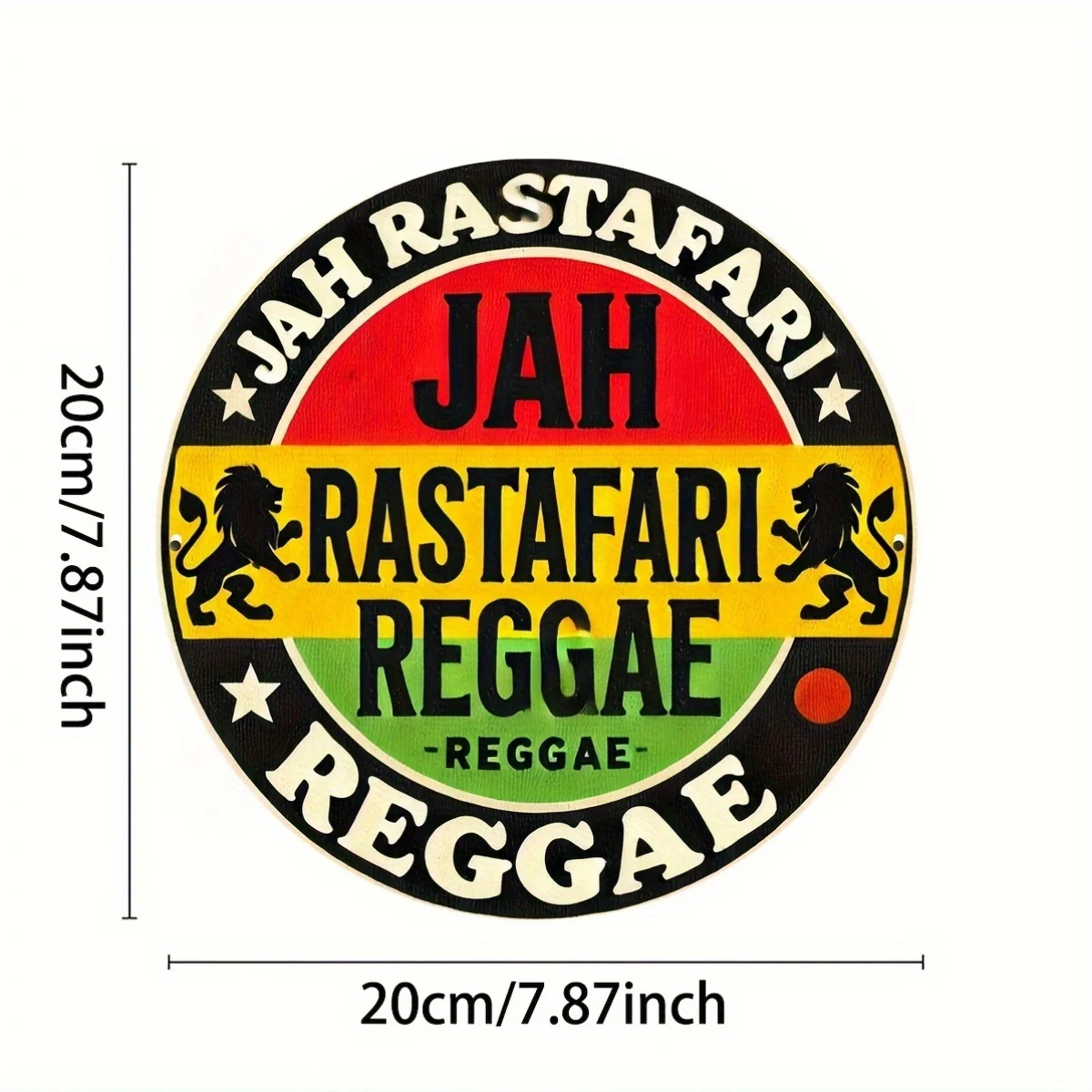 1 قطعة لافتة فنية جدارية من الألومنيوم المعدني من Rastafari Reggae، 8 × 8 بوصة، سهلة التعليق، متينة، مثالية للديكور الداخلي والخارجي، Ho