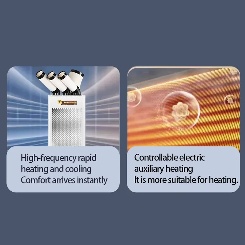 Portable Industrial Air Conditioner 37500 BTU Commercial Dual Temp Function Remote Control AC Unit 220V 50Hz 3800W 5