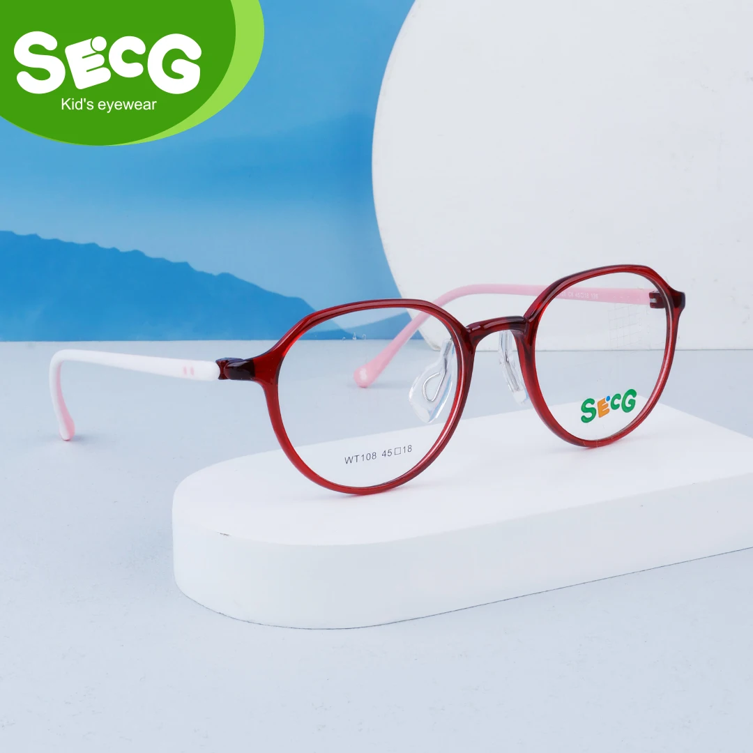 

SECG Vitality and Fashion Children Glasses TR90 Round Optical Boys and Girls Soft Optical for Students Myopia hyperopia Frames