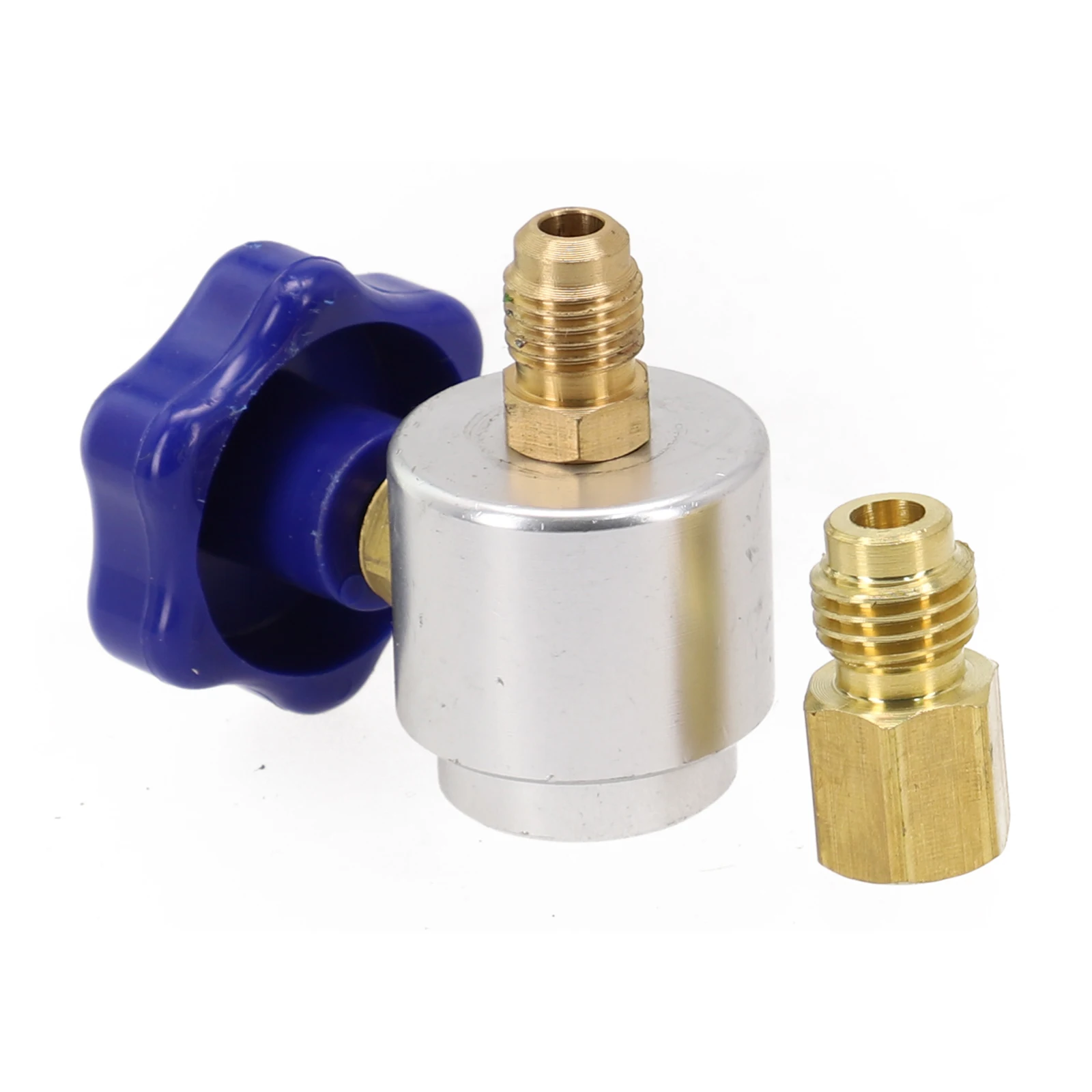 Self Sealing R134A Can Tap Valve Dispenser R134A Tank Connecting Adapter 1/4''to 1/2'' Air Conditioning Repair Tool