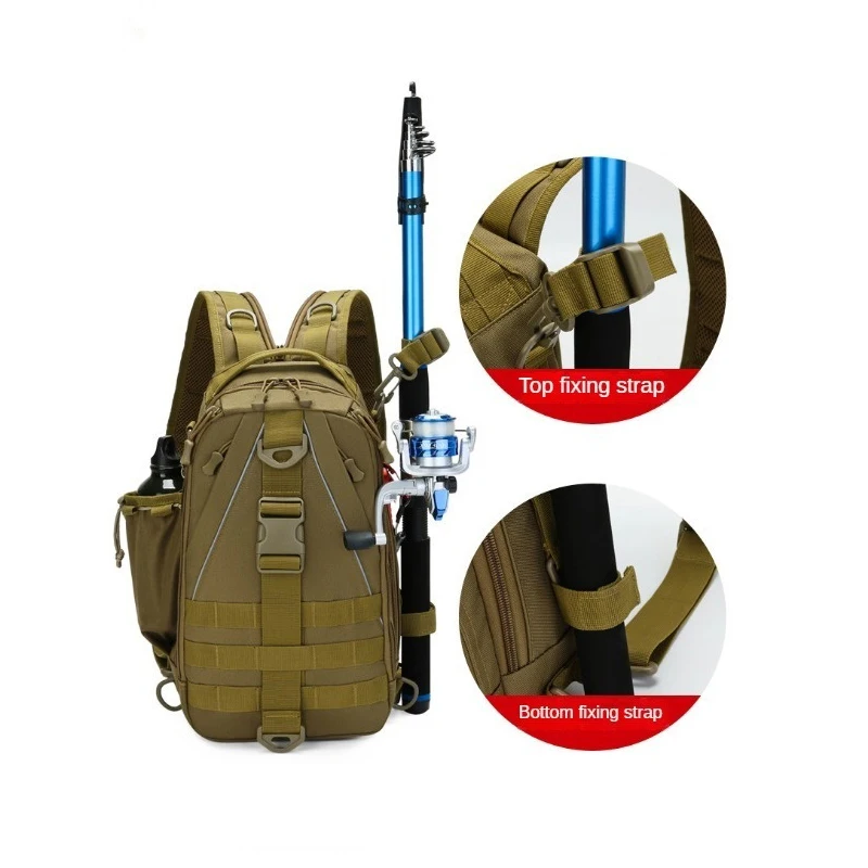 

Dual-purpose Fishing Backpack, Outdoor Luya, Single Shoulder Diagonal Cross Tactical Camouflage Backpack, Fishing Rod Bag