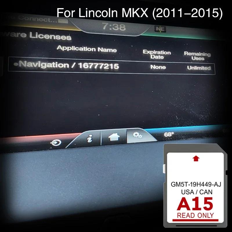 

Использование для Lincoln MKX от 2011 до 2015 года GM5T-19H449-AJ Обложка США CAN Mex Автомобильные аксессуары NAVI SD 32 ГБ Карта