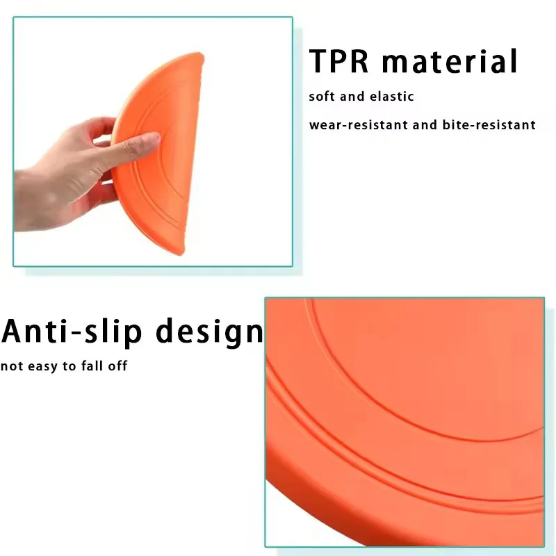 Silicone Flying Saucer Dog Chew Toy Bite Proof Interactive Flying Disc For Outdoor Pet Fetch Play And Training Dog Interactive