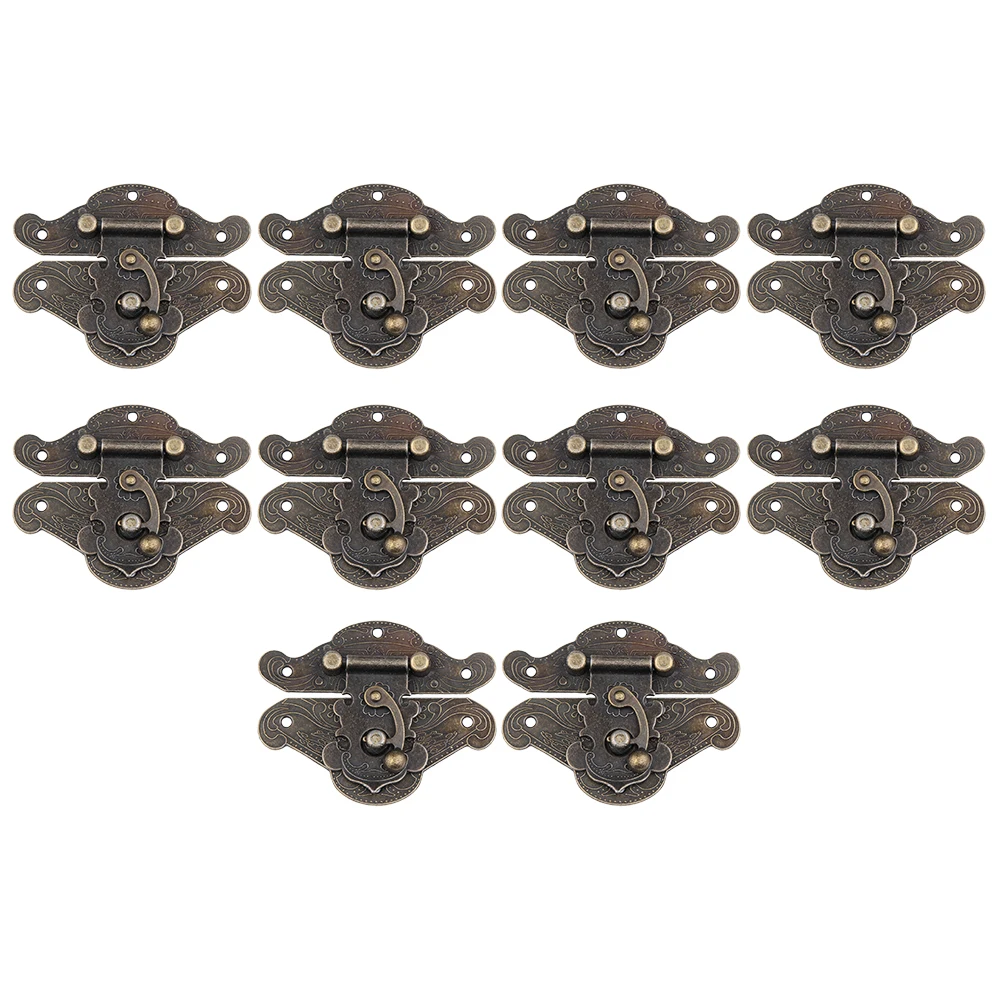

10 Sets Bag Ingot Hook Buckle Jewelry Clasp Straw Hat Zinc Alloy Latches Wood Boxes