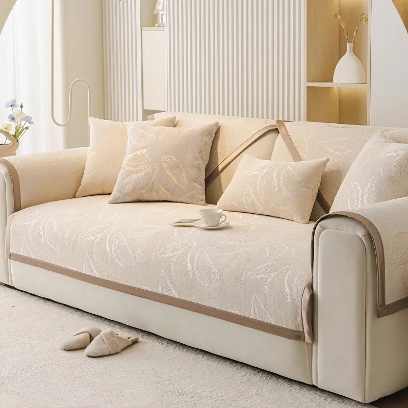 1pcs Non-slip Chenille Sofa Towel Universal Wear-resistant Dustproof Couch Cushion For Home Living Room
