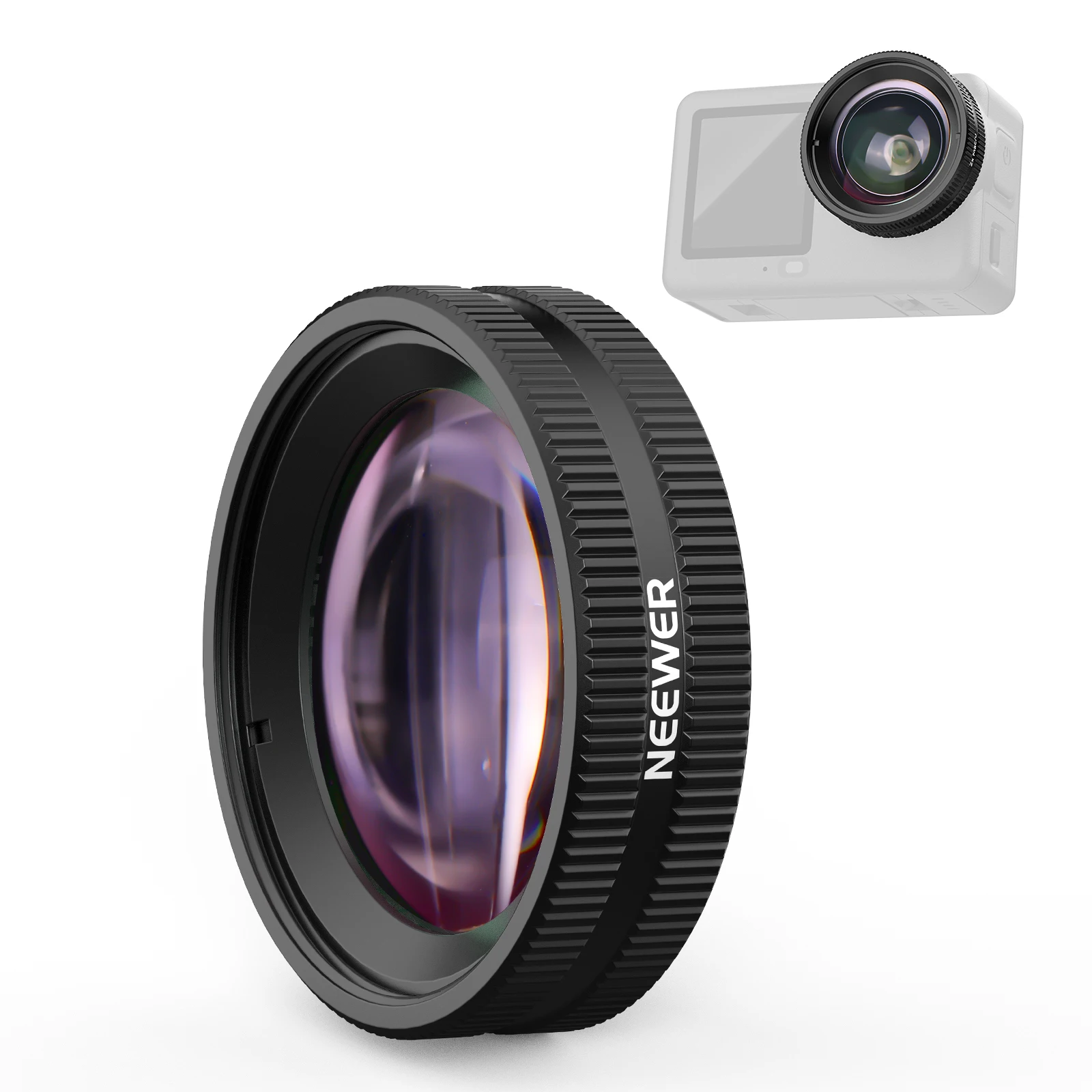 

Макрообъектив NEEWER, совместимый с DJI Osmo Action 6, аксессуары для съемки крупным планом с 2-кратным увеличением