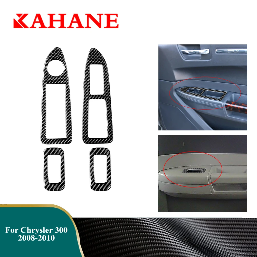 

For Chrysler 300 2008 2009 2010 Window Lifting Control Panel Cover Trim Car Carbon Fiber Sticker Interior Decorative Accessories