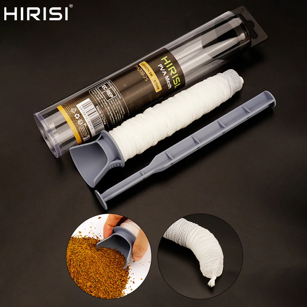 Hirisi PA208 Tube en filet PVA soluble dans l'eau, système de chargement large pour la pêche à la carpe au feeder, accessoires de matériel terminal