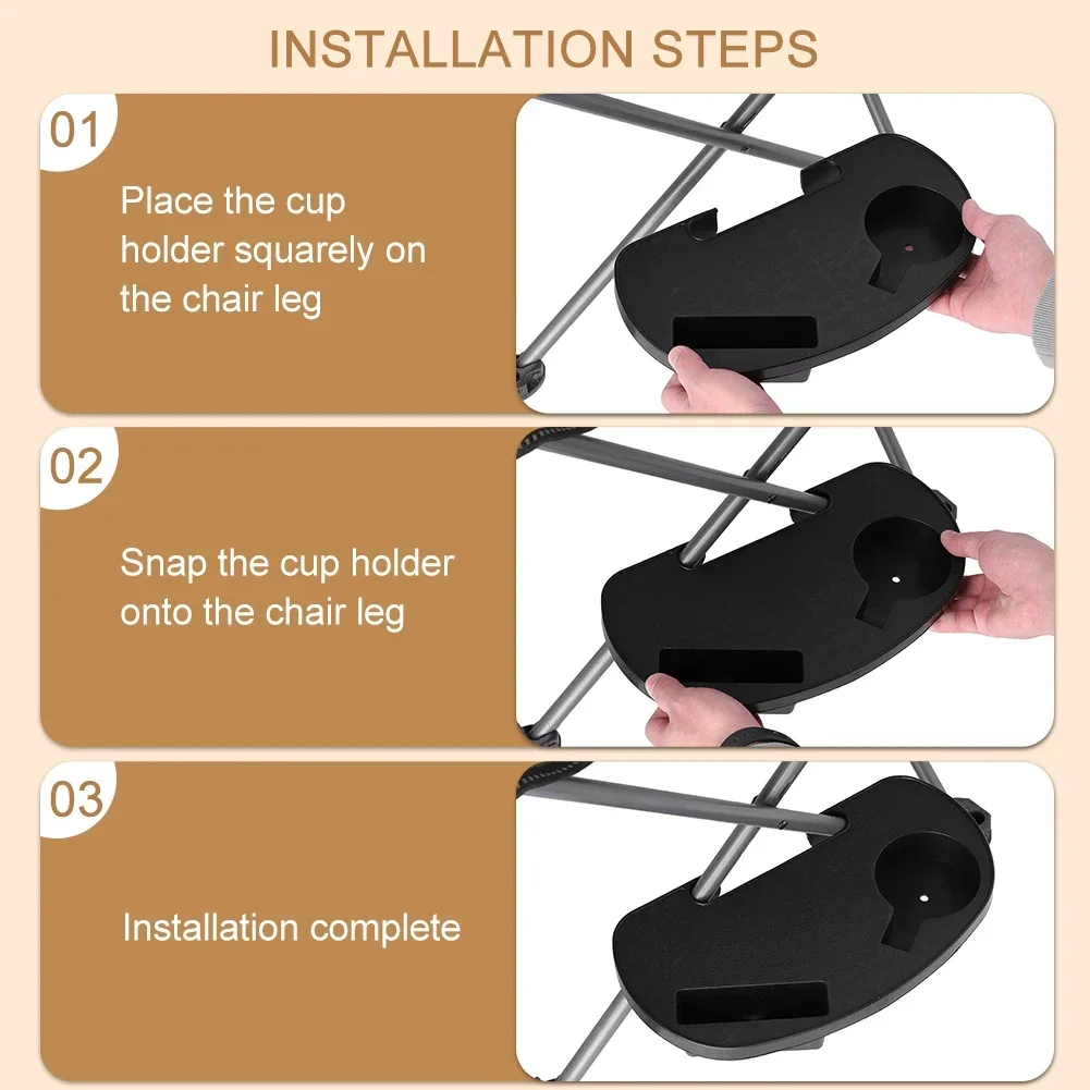 Chair Cup Holder with Mobile Phone Slot Recliner Side Table Multifunction Clip On Chair Table Portable for Camping Picnic image 4