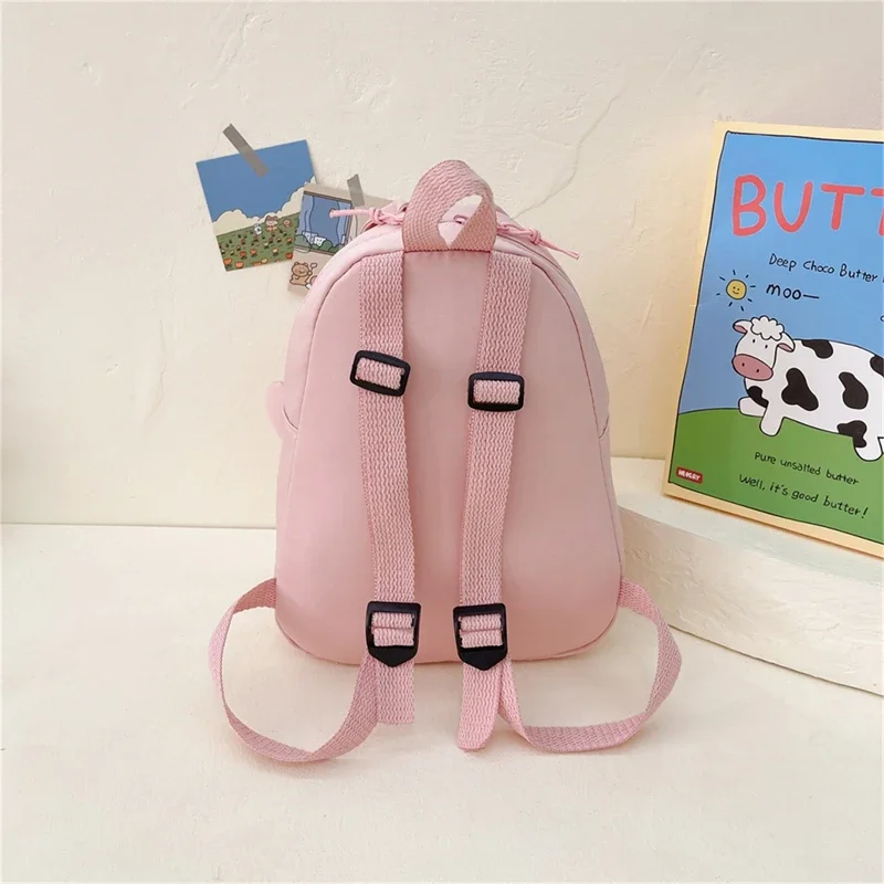 Mochila escolar coelho bonito para menina, grande capacidade, mochila kawaii, mochila de nylon dos desenhos animados Mochila rosa para mulheres