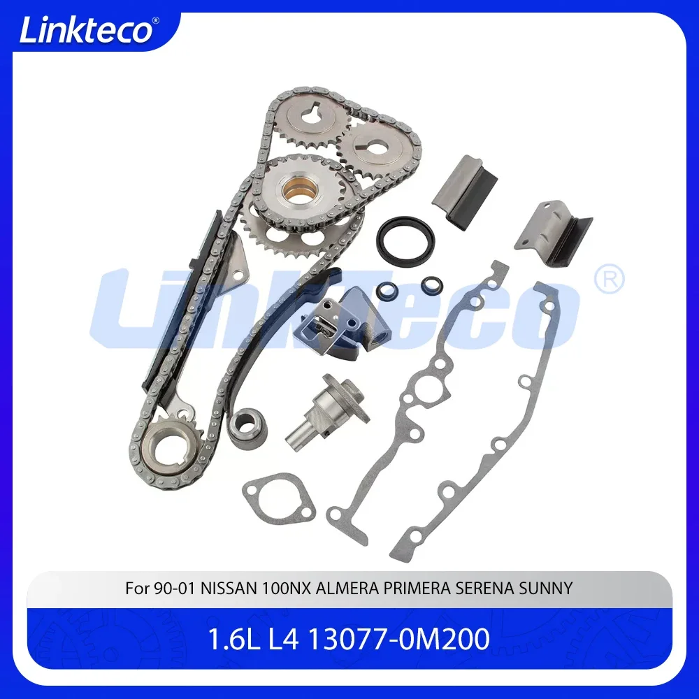 Kit de cadena de distribución de la pieza del motor, compatible con 1,6 L T L4 GA16D 16 válvula para 90-01 1.6L NISSAN 100NX ALMERA PRIMERA SERENA SUNNY B13 P10 N15