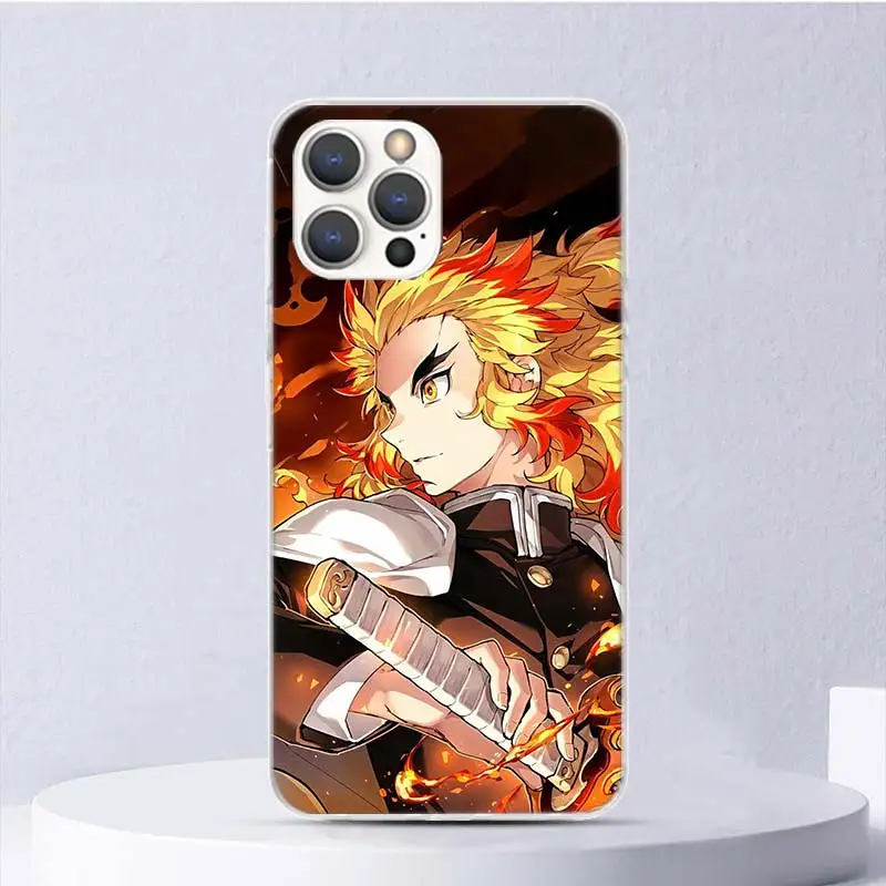 Demon Slayer Rengoku Kyoujurou Soft Case For iPhone 16 15 Plus 11 12 13 Mini 14 Pro Max Apple Phone Cover X XS XR SE 7 8 SE Coqu