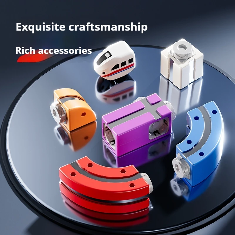 Magnetyczna torba z klockami DIY, edukacyjna zabawka dla dzieci, szybki pociąg, niezależna od pilota, tor kolejowy, prezent świąteczny dla dzieci.