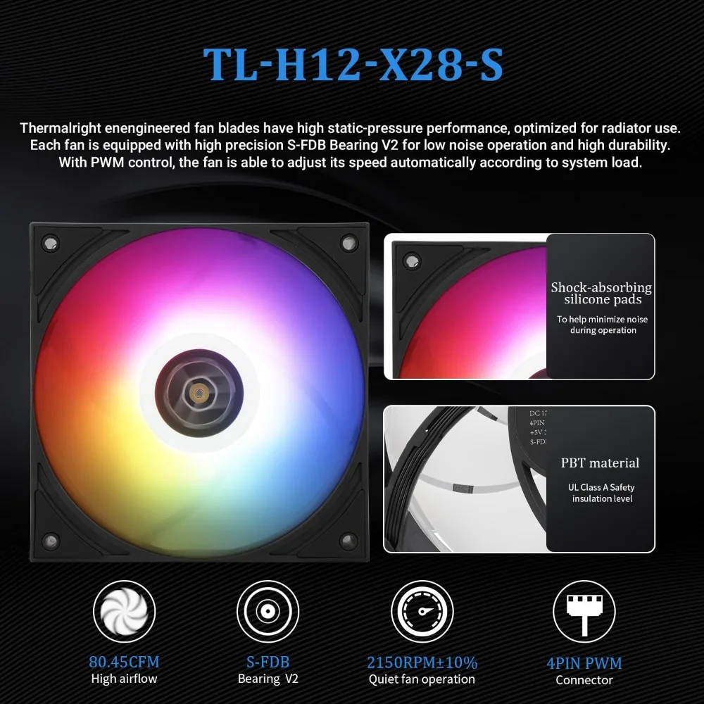 مبرد وحدة المعالجة المركزية السائل Thermalright Grand Vision 240 ARGB AIO مع شاشة IPS LCD، دقة عالية لـ AM5، LGA1851، وLGA1700 Soc