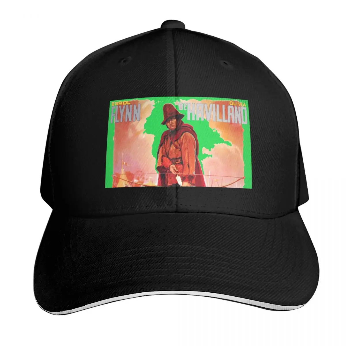 Errol Flynn international Robin Hood movie poster Baseball Cap Casual Daily Wear Quick Dry Performance Cotton Twill Breathable