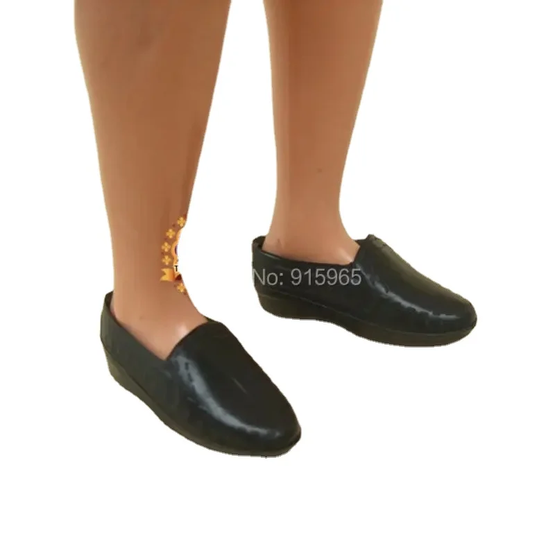 Free Shipping 200 Pairs/lot Factory Wholesales Black Shoes for 1/6 BJD Doll Shoes for Ken Doll