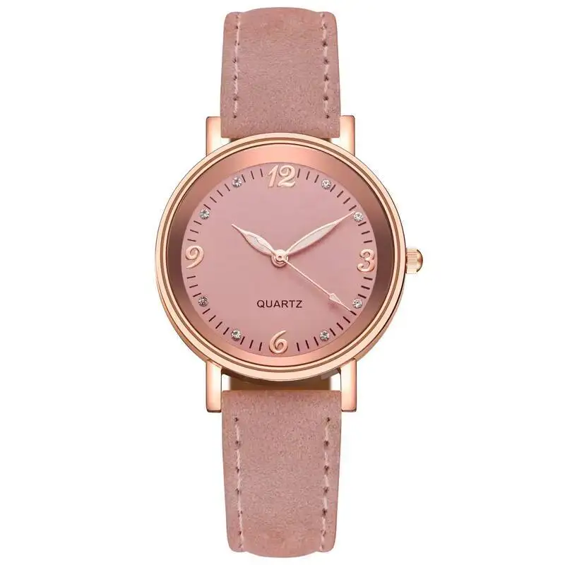 Fashion Rhinestone Women Quartz Watch Casual Leather Strap Wristwatch Reloj Mujer Girls Clock Gift