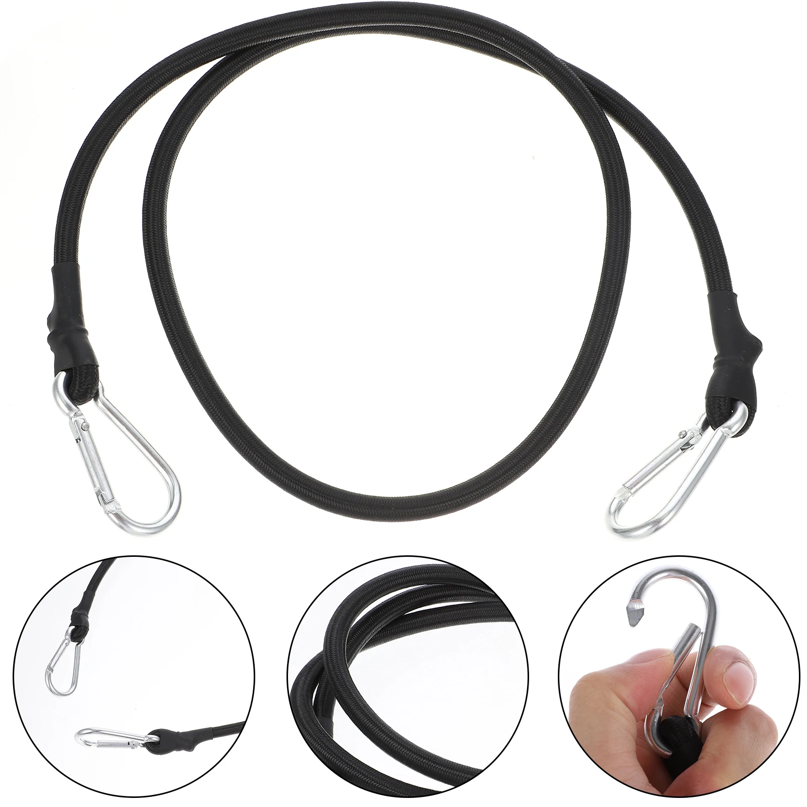 

6pcs Bungee Cord Black Heavy-duty Binding Rope Elastic Straps with Hooks Luggage Strap for Bike Motorcycle Outdoor for Secure