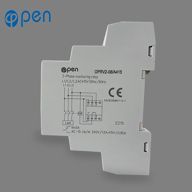 OPEN Protection relay Phase Sequence Overvoltage and Undervoltage Control ON OFF Protecting Safe Electrics Multi-function