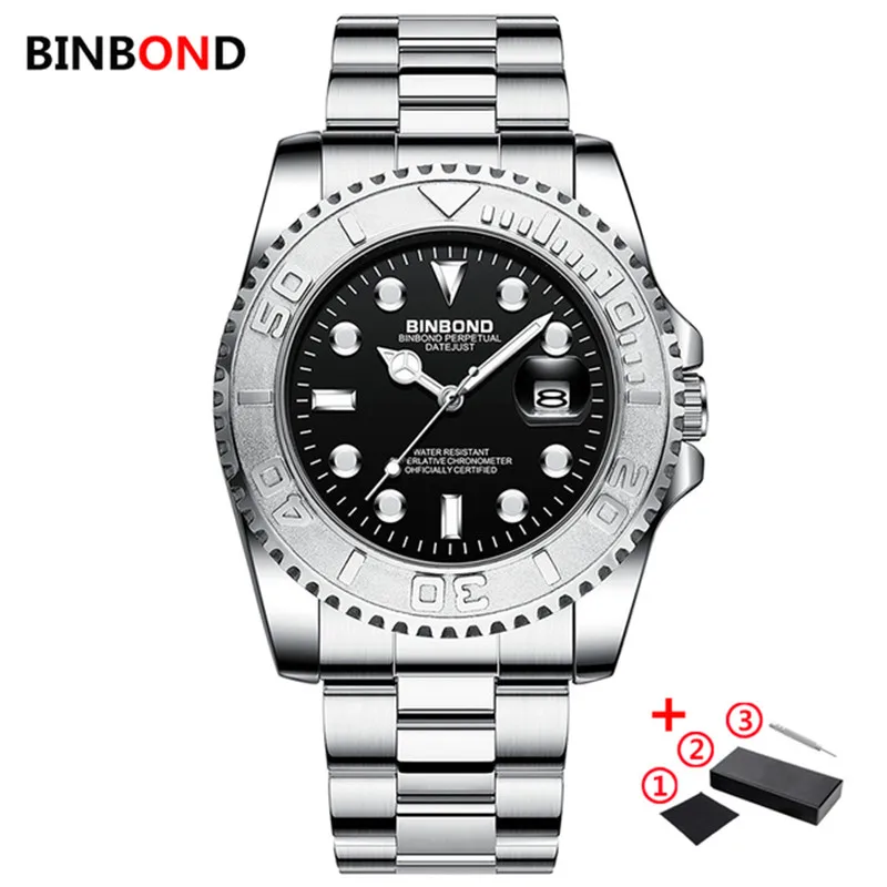 

BINBOND Brand 930 Business Men's Quartz Watch Night Light Waterproof Strongman Green Water Ghost Watch Men's Quartz Watch