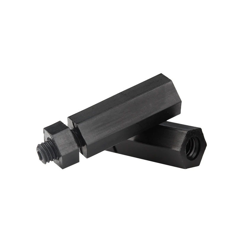 M2 M2.5 M3 M4 M5 M6 * l + 6/7/8 مللي متر فاصل المواجهة من النايلون الأسود ذكر إلى أنثى مجموعة صواميل فاصل أدياباتيك معزولة من البلاستيك #3