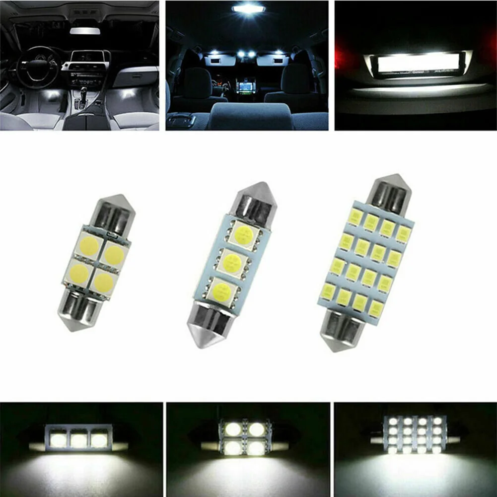 

42pcs Car Interior LED Light Mini Bulbs Kit 6000K 12V 31mm 36mm 41mm T10 1157 For Map Dome Trunk License Plate Light Bulb