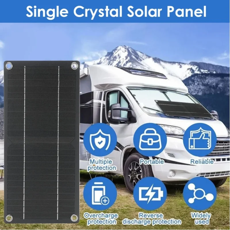 100W/H Solarpanel-Set Komplett 12V Polykristallines Tragbares Outdoor-Aufladbares Solarzellen-Set Solargenerator für Zuhause