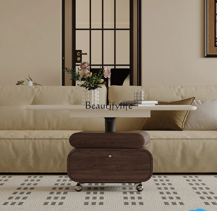 

*/Vintage black walnut lifting coffee table 2025 mobile folding coffee table