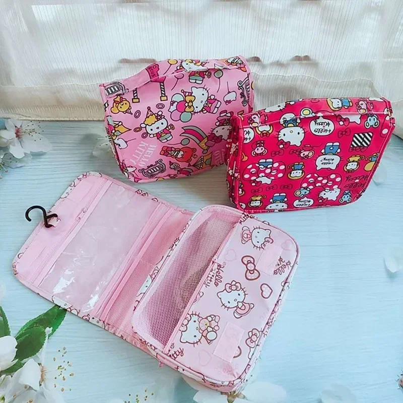 

Sanrio hello kitty handbag Cinnamoroll Melody cartoon hanging wash bag cosmetic bag multi-functional storage bag