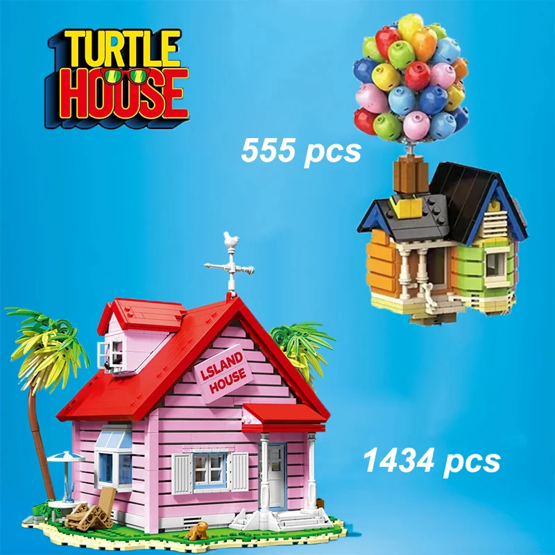 

Архитектурный конструктор «Летающий дом-шар и дом-черепаха» 43217, классический, с животными, детские игрушки, 1434 детали