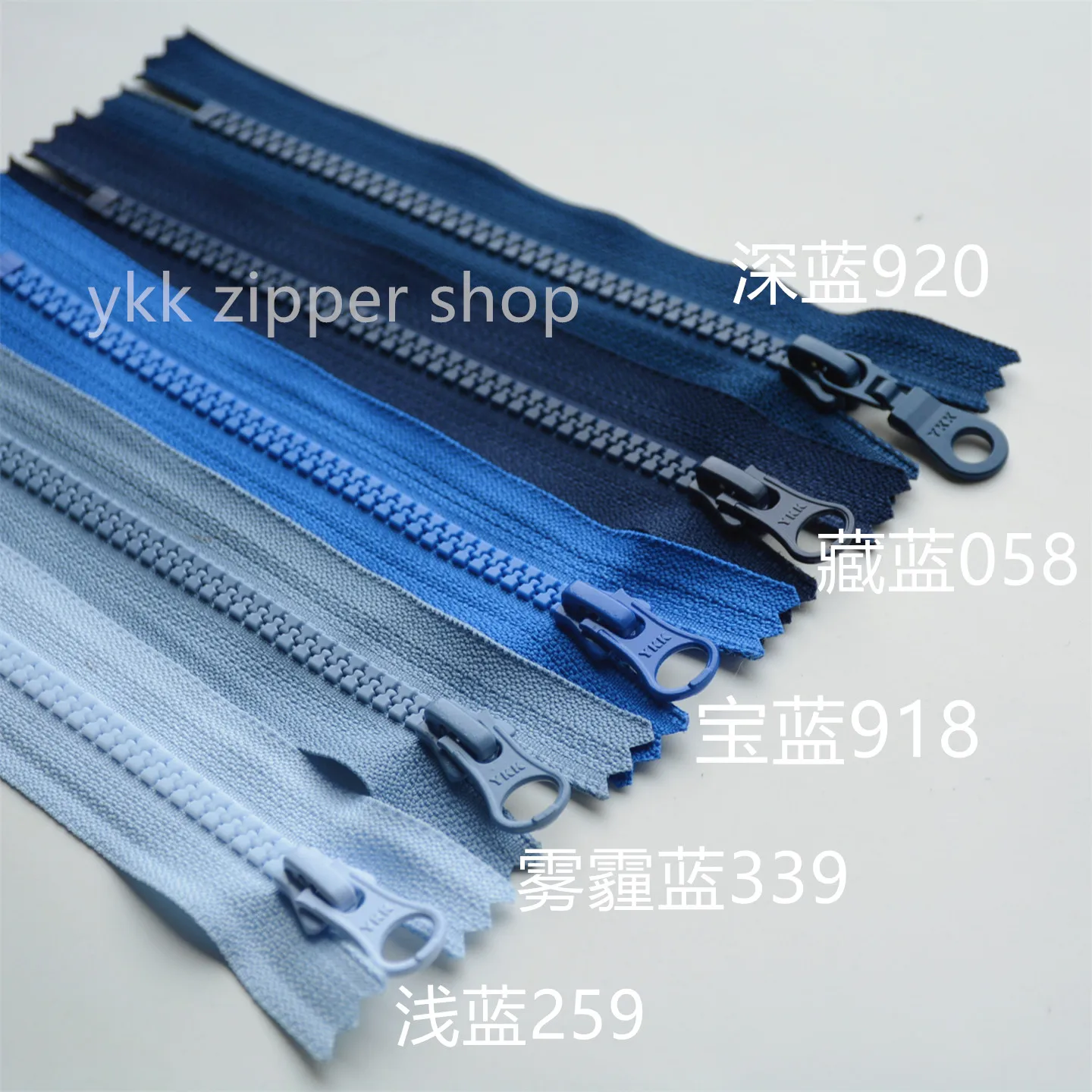 

2 pieces No. 5 Ykk Resin Closed Zipper Dark Sapphire Blue Pocket Bag Shoes Boots Half Open Neck 15 20 25 30 35 40 45 cm