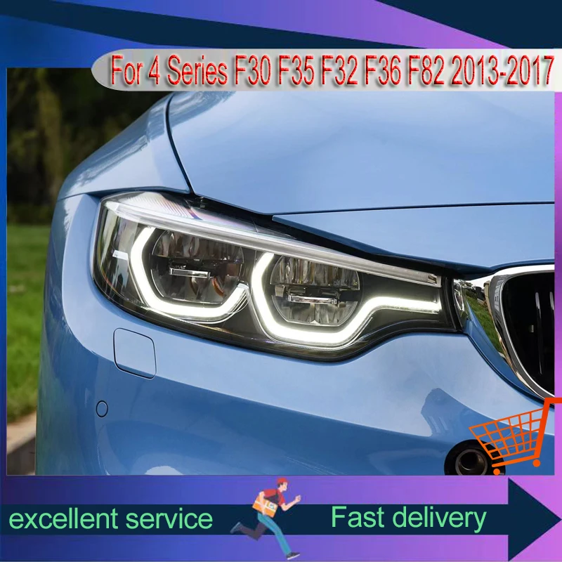 

Автоматическая фара для BMW 4 серии F30 F35 F32 F36 F82 2013-2017, стиль ложки, светодиодный указатель поворота DRL, автомобильная лампа, ремонт в сборе