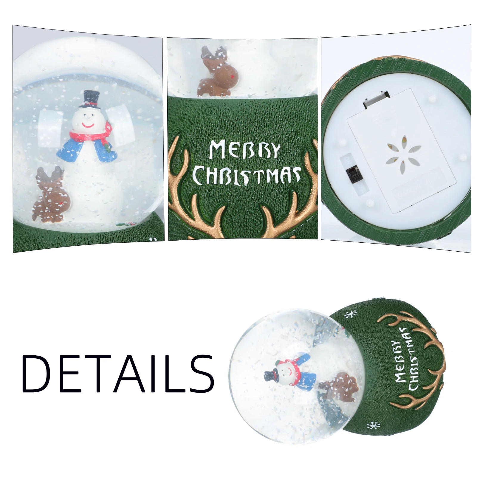 

Music Snow Globe With Light Xmas Musical Decor Luminous Balls Adorn Desktop Christmas Gift Party Decor Exquisite Melodies Ball