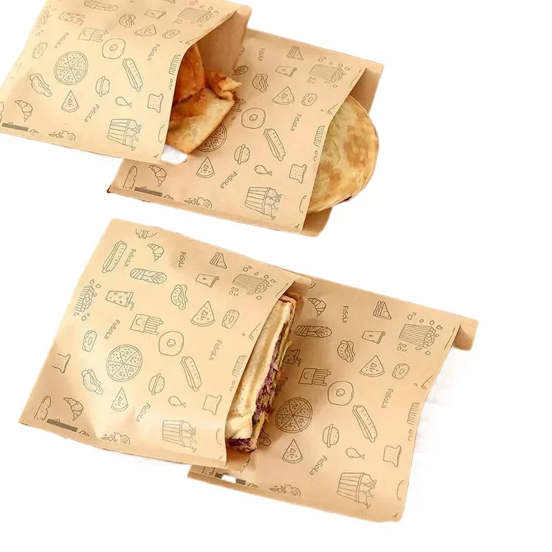 

50/100PCS Greaseproof Paper Bag,Kraft Paper Bag,Food Packaging Bag,Disposable Packaging parchment paper baking paper air fryer