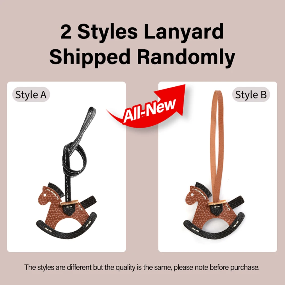 CRAZYSMITH Leather Bag Charms Horse Bag Charm Lanyard Pony Hanging Cute Animal Ornament for Longchamp Bag Gift Bag Accessories