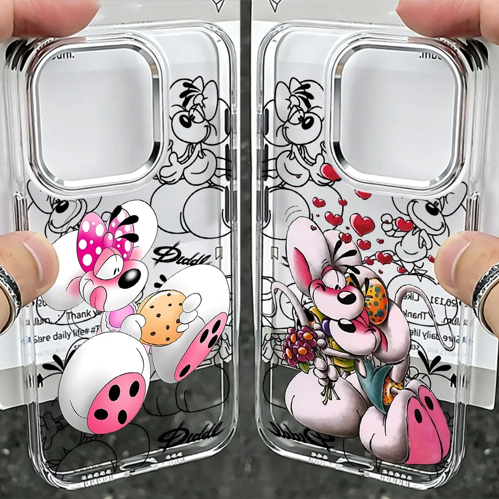 Cartoon Diddls Mouses Phone Case For Samsung Galaxy S25 S24 S23 S22 S21 S20 Note20 FE Ultra Edge Plus 4G 5G Transparent Cover