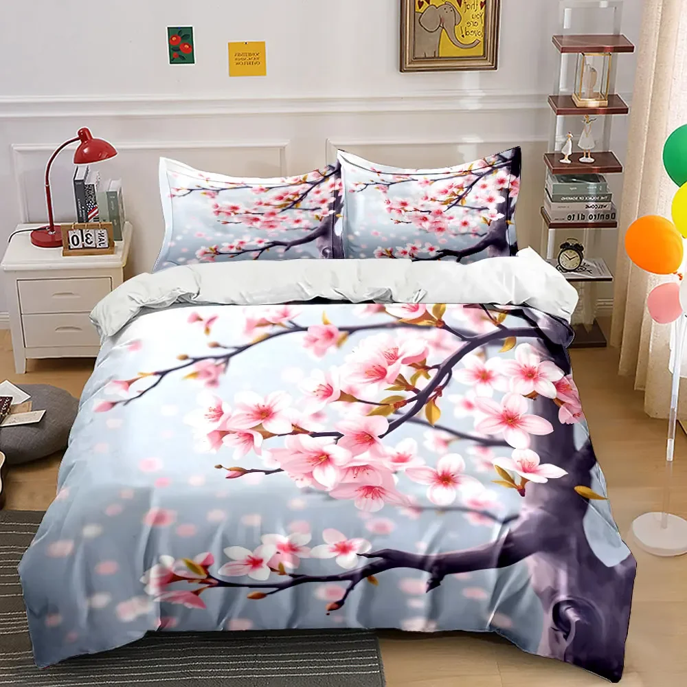 

"Cherry Blossom Decor Set" Multiple sizes kid's and adults' bedroom Exquisite 3PC bedding set, gift