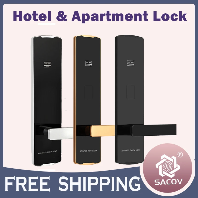 Aluminum Alloy Material Fechadura Inteligente Electric Hotel Door Lock Card System RFID hotel lock digital hotel lock software