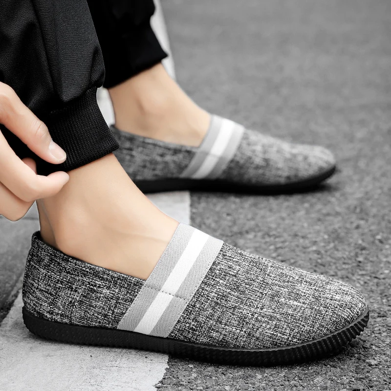 

Casual Shoes for Men Canvas Breathable Walking Shoes with Anti Slip Soft Sole Cover Comfortable Driving and Casual Flat Shoes
