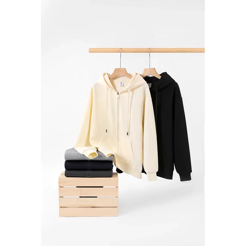 

Men's Two-Piece Pack Pure Cotton Loose Slimming Hooded Cardigan Trendy Versatile Top