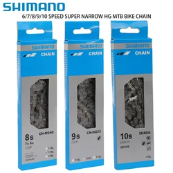 SHIMANO MTB Bike Chain Super Narrow X-Type HG53/HG54/HG40 6/7/8/9/10 Speed HG HYPERGLIDE Bicycle Chain Original Bicycle Parts