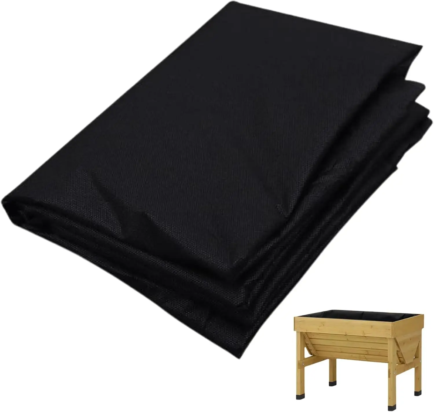 

Raised Garden Bed Liner 63x114 inch Non Woven Fabric for Large Veg Trough, Breathable Drainage Soil Retention, Easy Setup