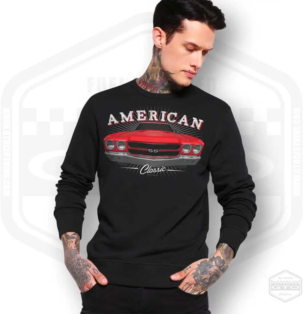 Men's 1970 Chevelle SS American Muscle Car Sweatshirt