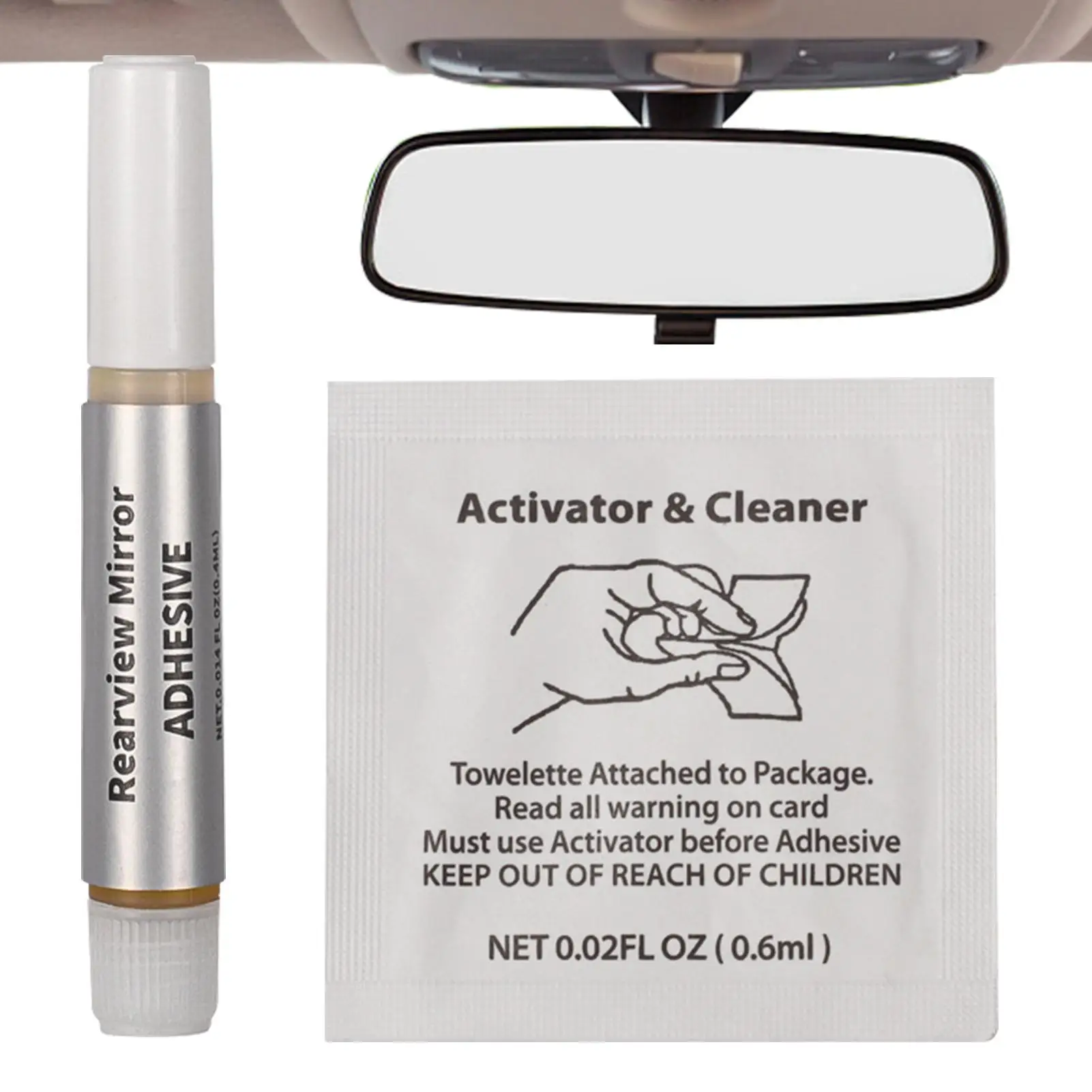 Car Rearview Mirror Glue High Strength Quick-Drying Adhesive for Glass & Metal, Interior Mirror Bonding Agent for Auto Repair
