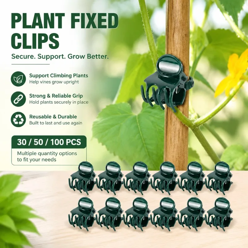 Garden Plant Fixing Clips Greenhouse Vegetable Support Fastener Flexible Plastic Branch Holder Secure Vine Growth Adjustable