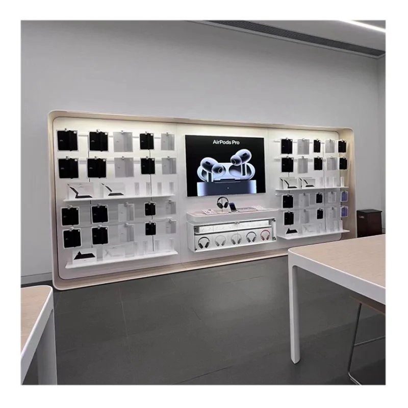 مخصص. الحديثة ملحقات الهاتف المحمول خزانة جدار عرض مركز تسوق متجر بيع بالتجزئة عرض رفوف الأثاث المحمول Styli