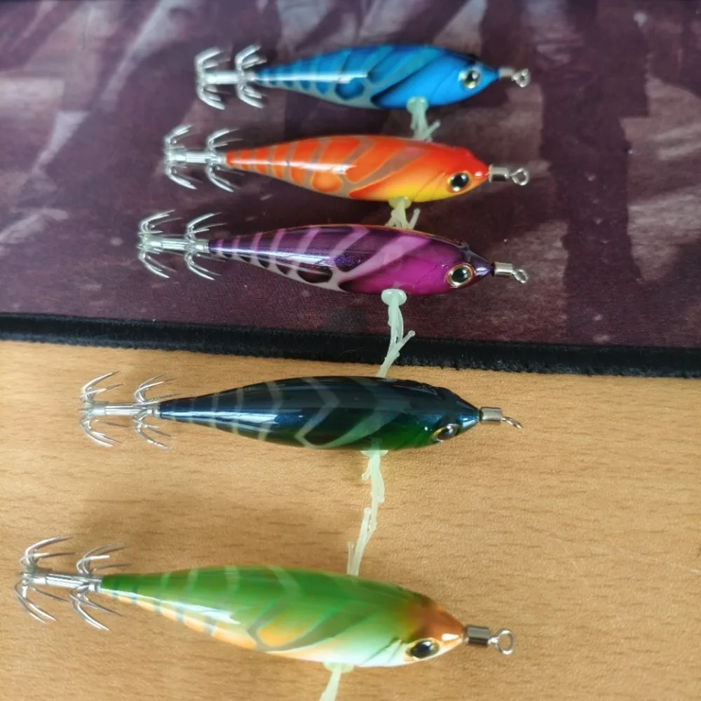 

Shrimp 55mm 5.2g Cuttlefish Squid Lure Glow Horizontal Squid Jig Hard Bait Sea Fishing Bait Sea Fishing